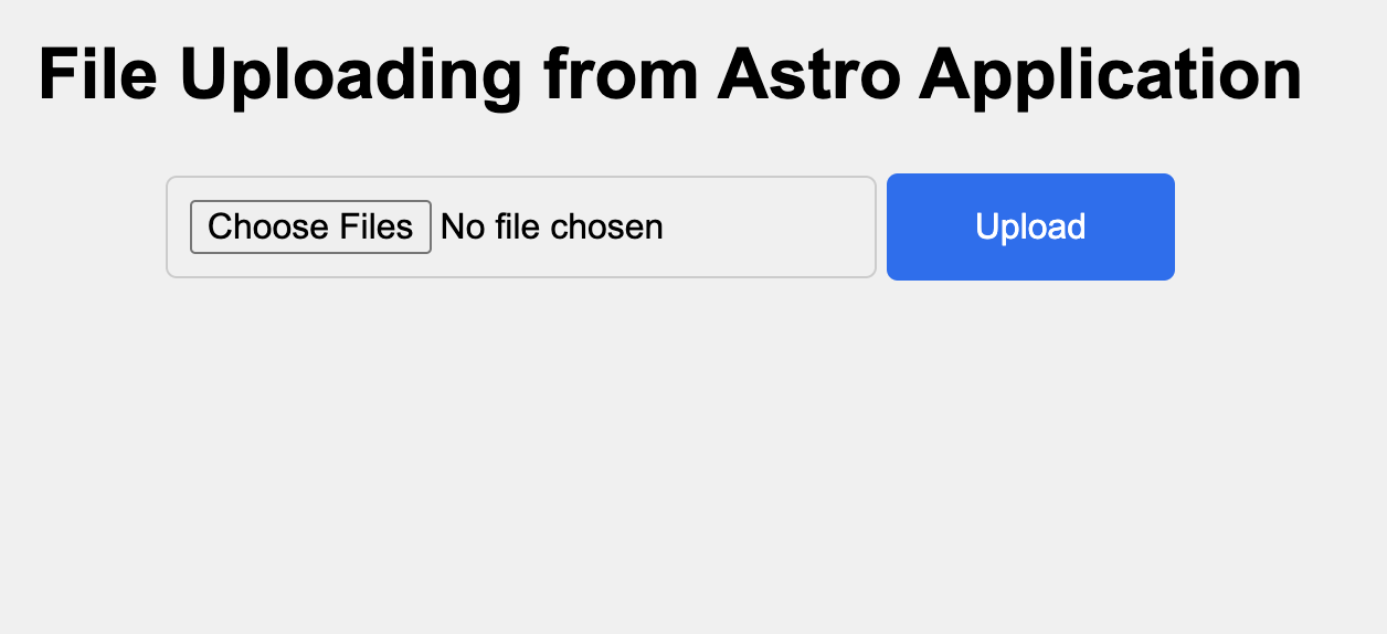 Astro landing page with file upload form