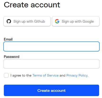 Uploadcare sign up screen