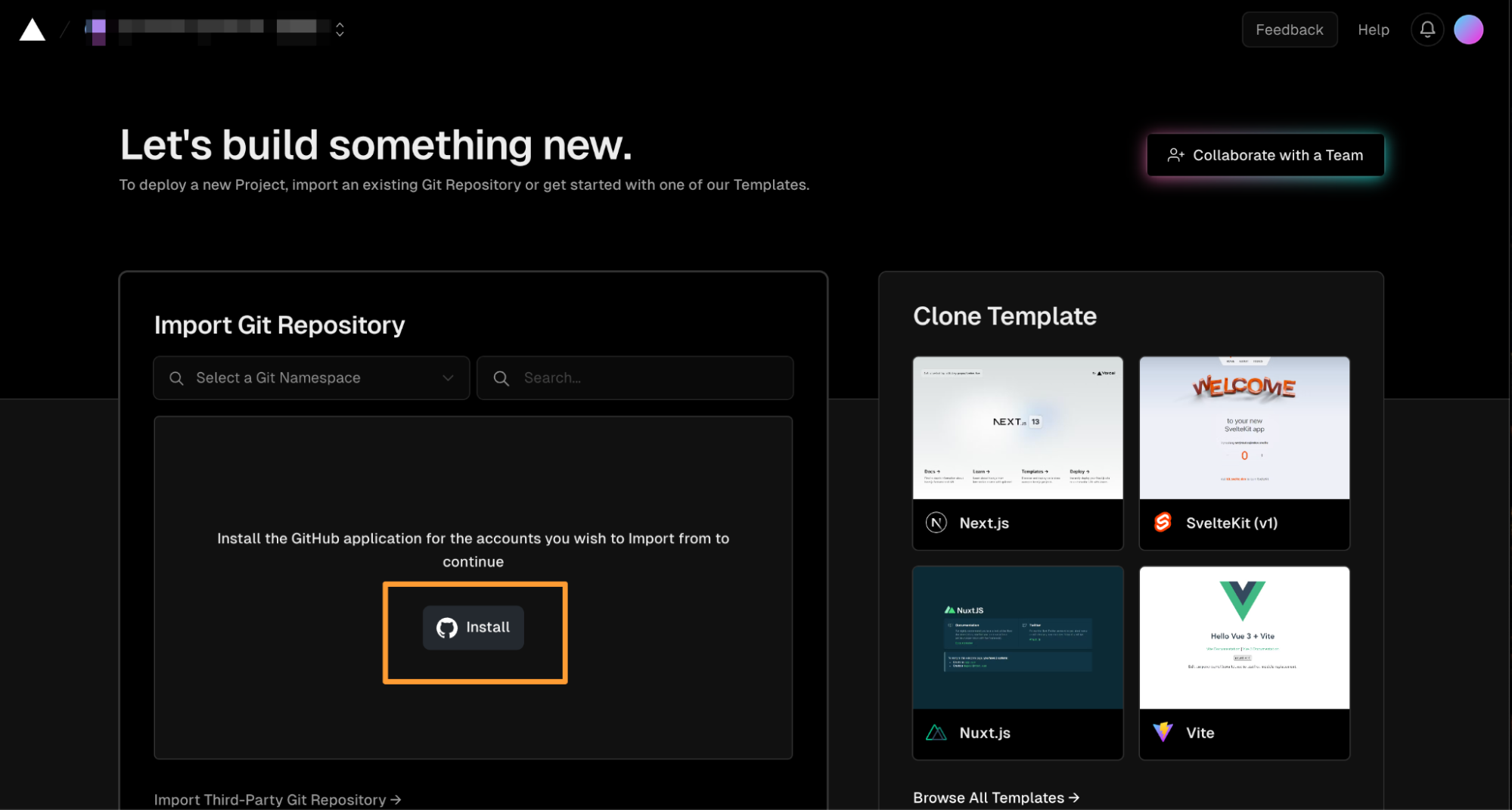 Installing Vercel to your GitHub project