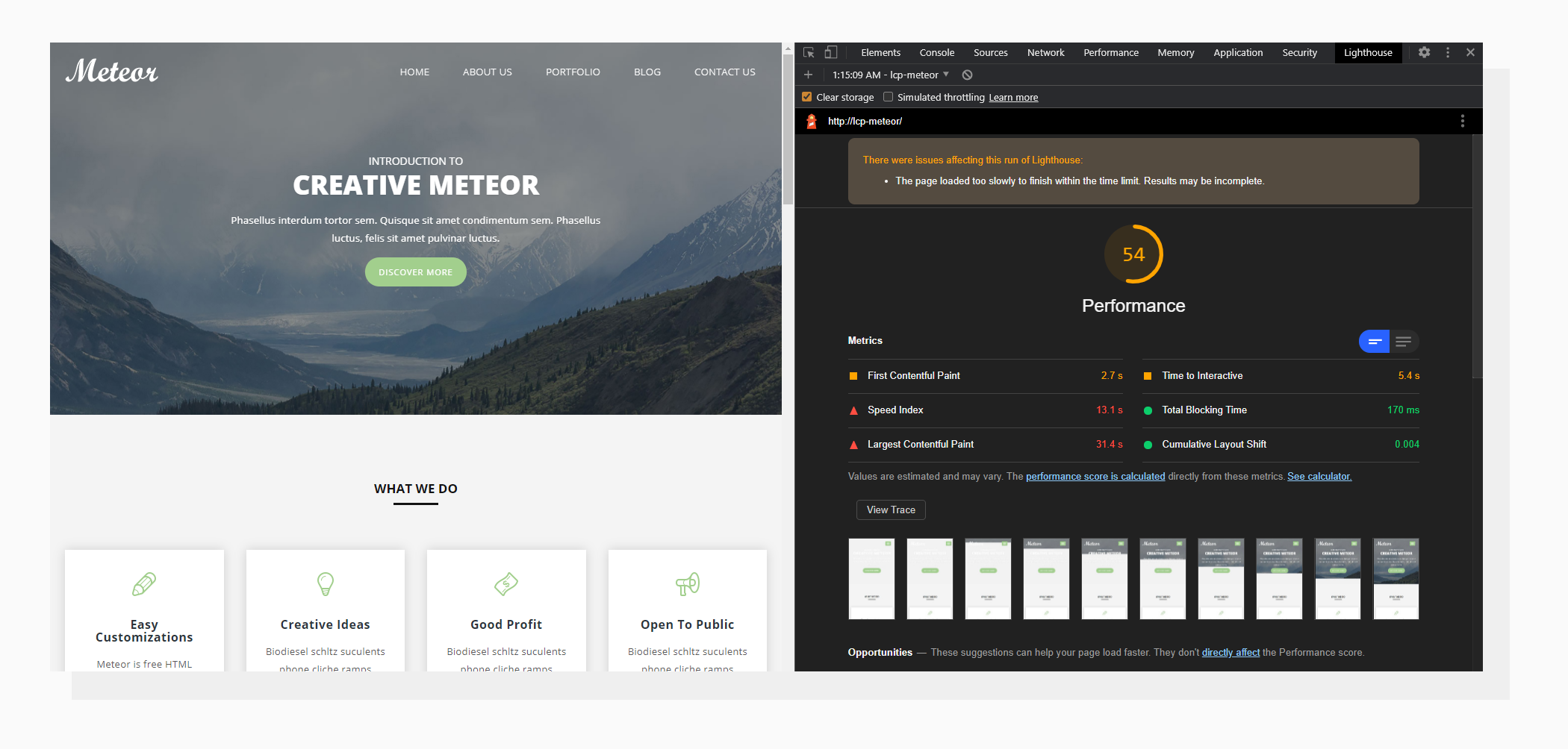 Lighthouse Mobile Audit