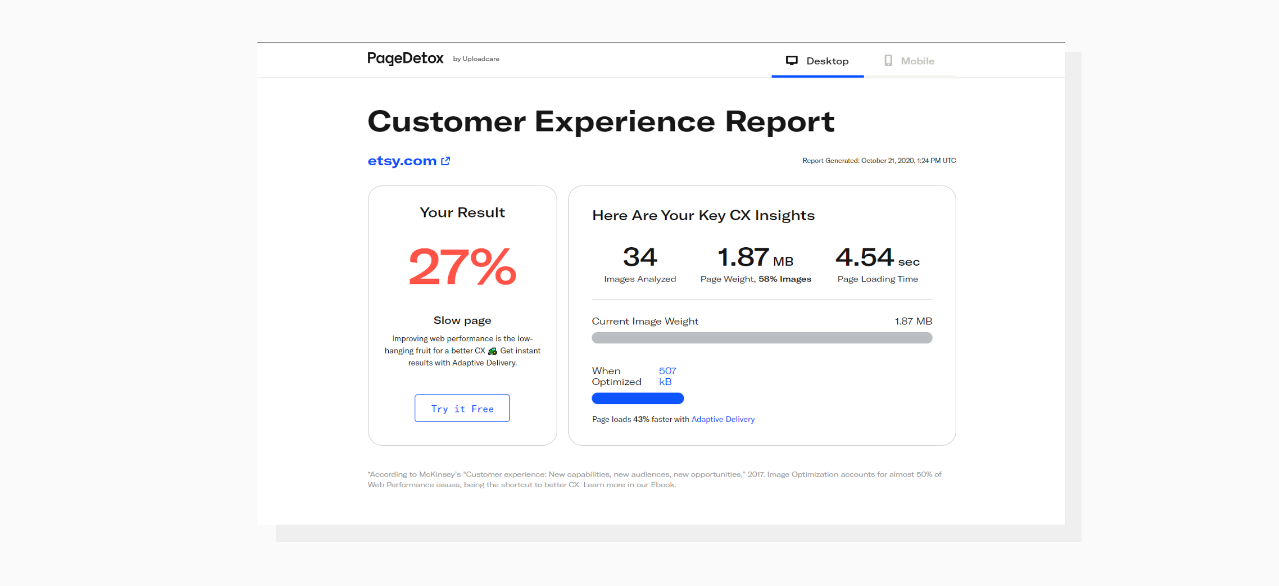 a screenshot of PageDetox tool